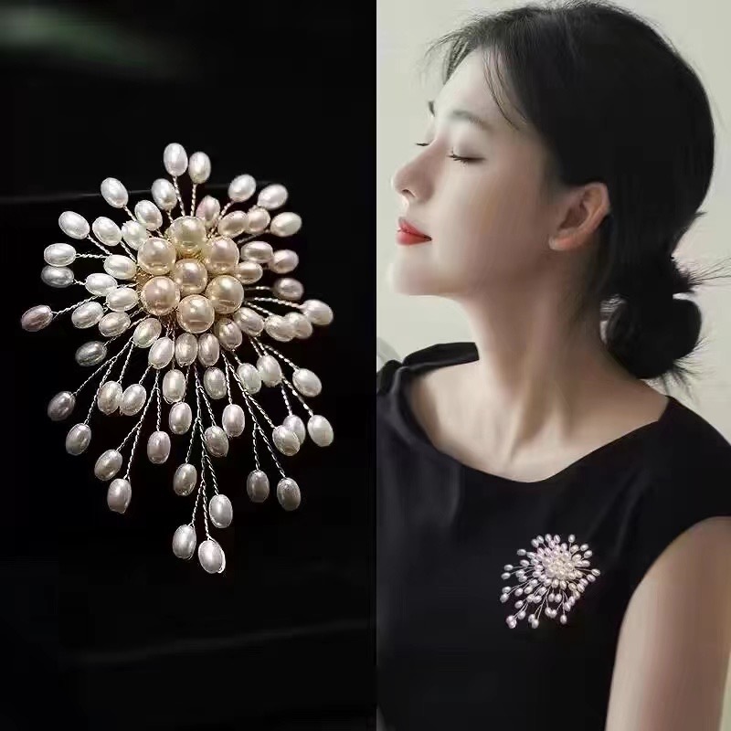 Suit Supply Wedding Party - Broche de perlas para mujer elegante,