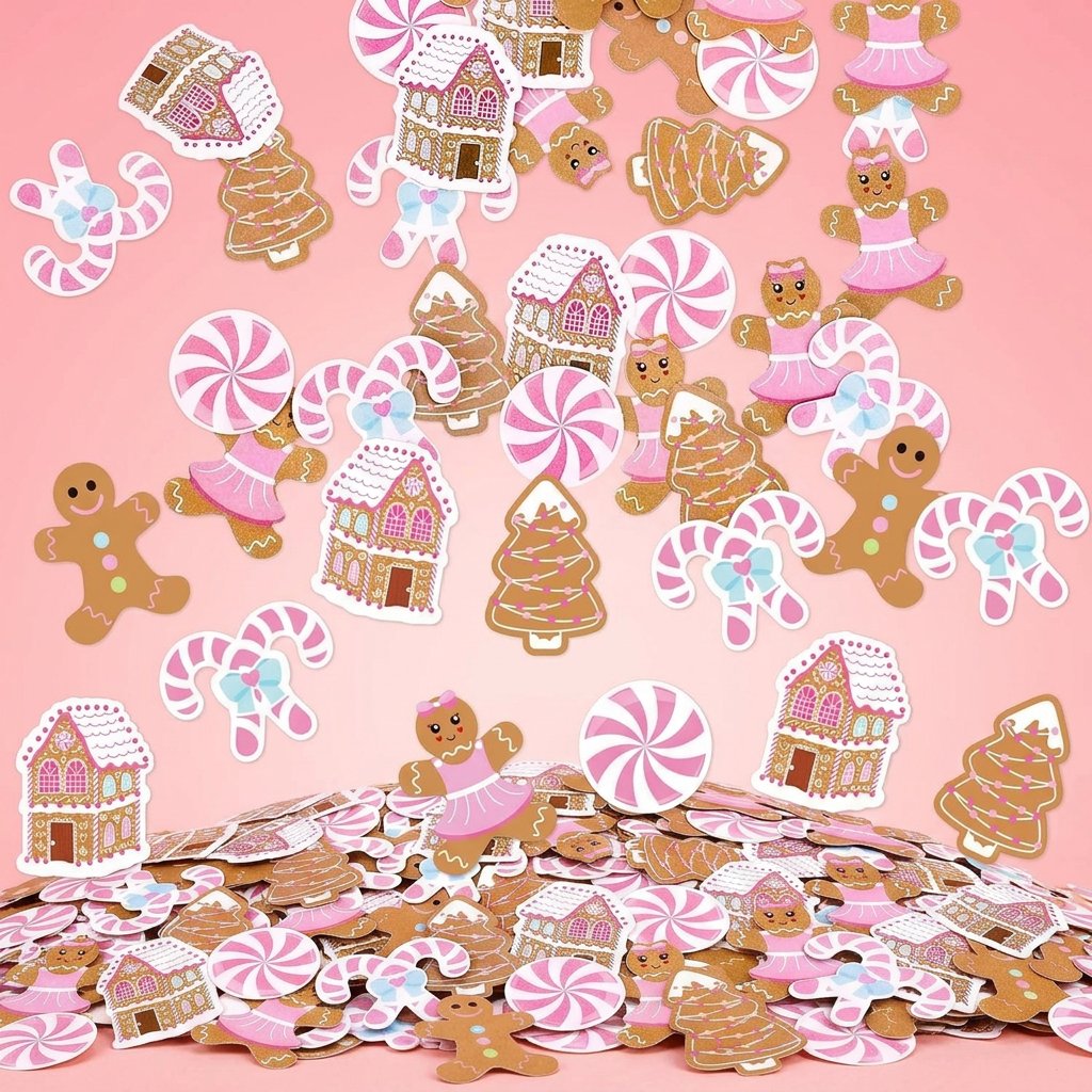 Papercraft Supply Confetti - 330 Piezas de Confeti Navideño Rosa