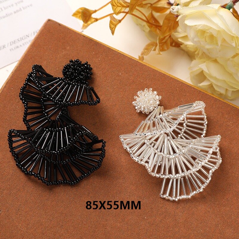 Supplier Wedding - Cuentas de vidrio negro, abanico con