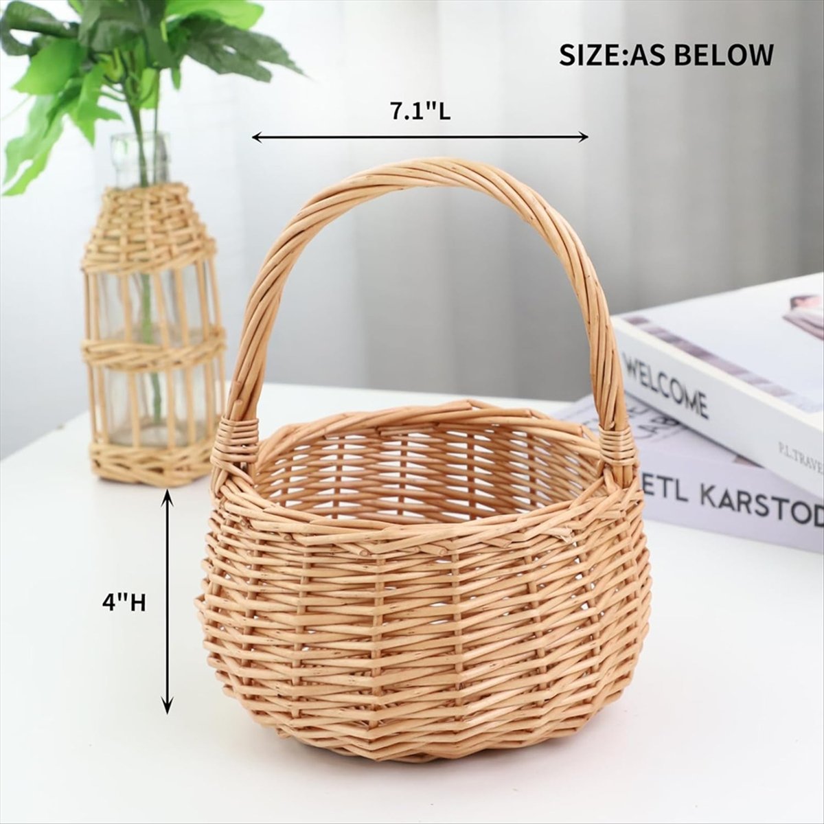 Cesta de mimbre para pícnic co - Flower Girl Basket reseña y precio