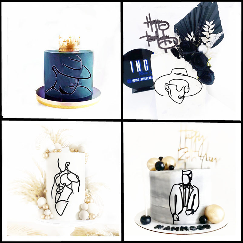 Adorno de acrílico para pastel - Suit Supply Wedding Party reseña y precio